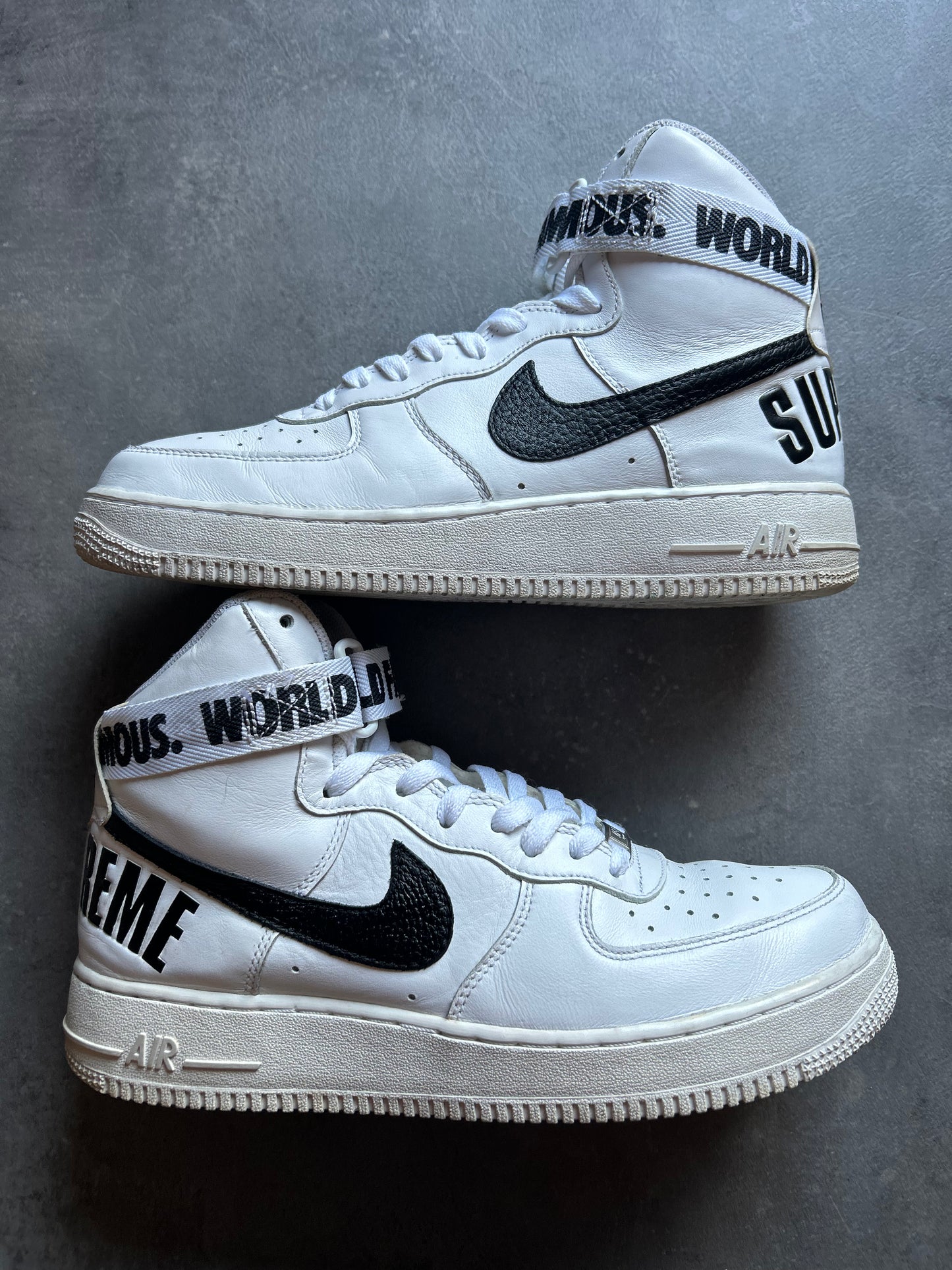 Air Force 1 Mid Supreme World Famous White