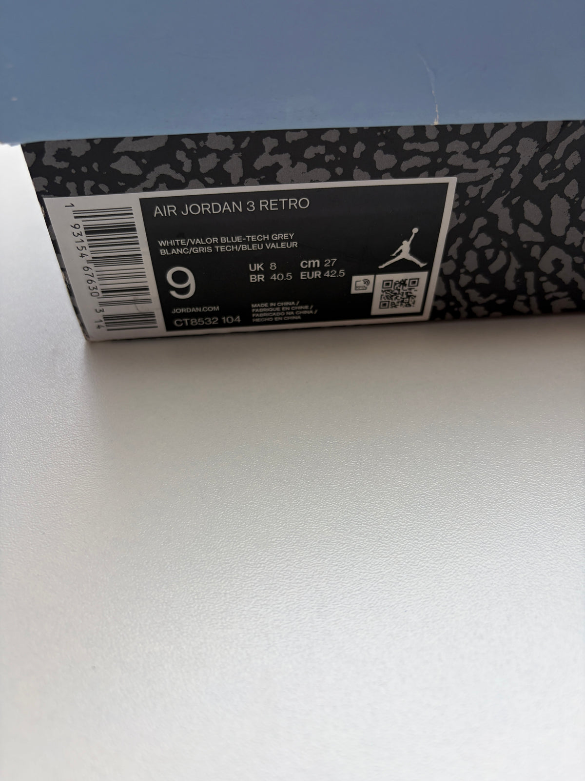 Jordan 3 UNC - Taille 42,5