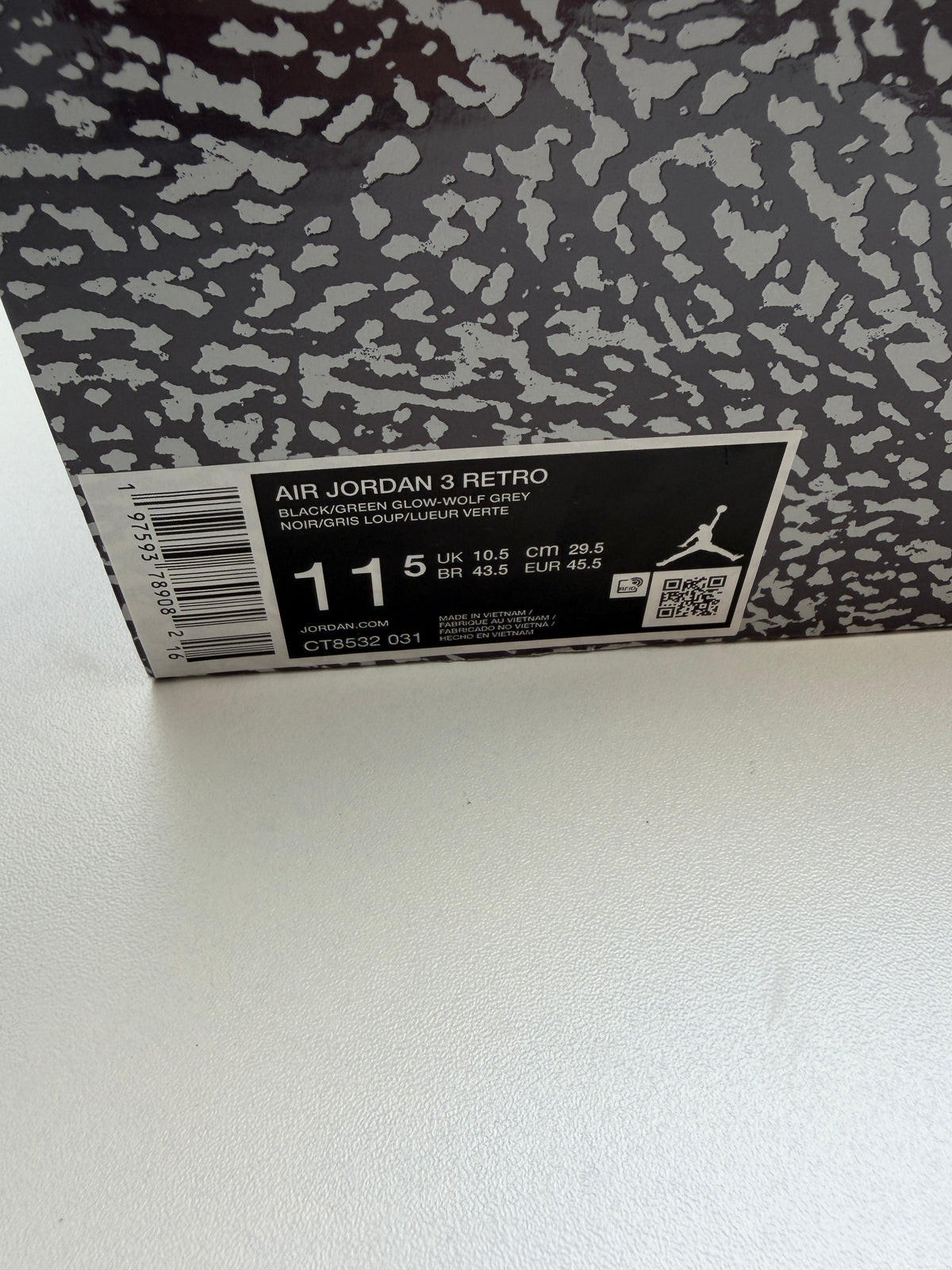 Jordan 3 Vert Vif - Taille 45,5