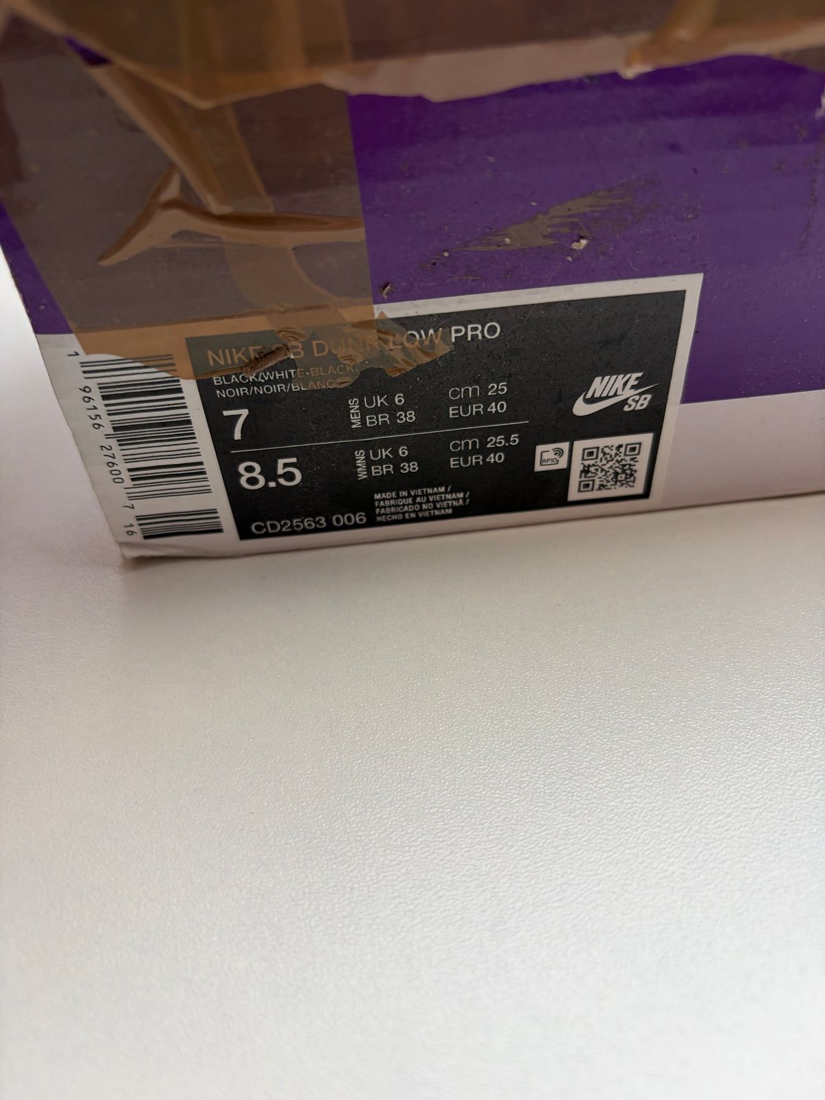 Dunk SB Black Gum - Taille 40,5