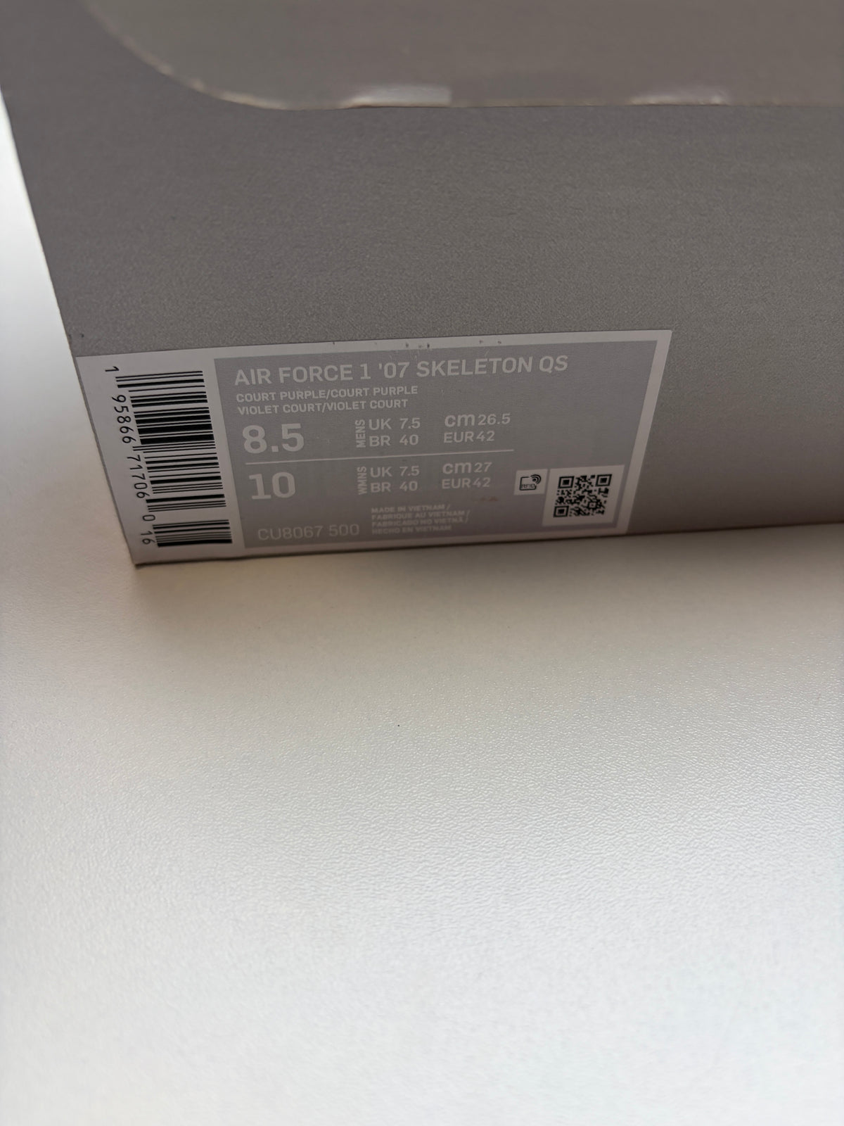 Air Force 1 Halloween Skeleton Purple - Taille 42