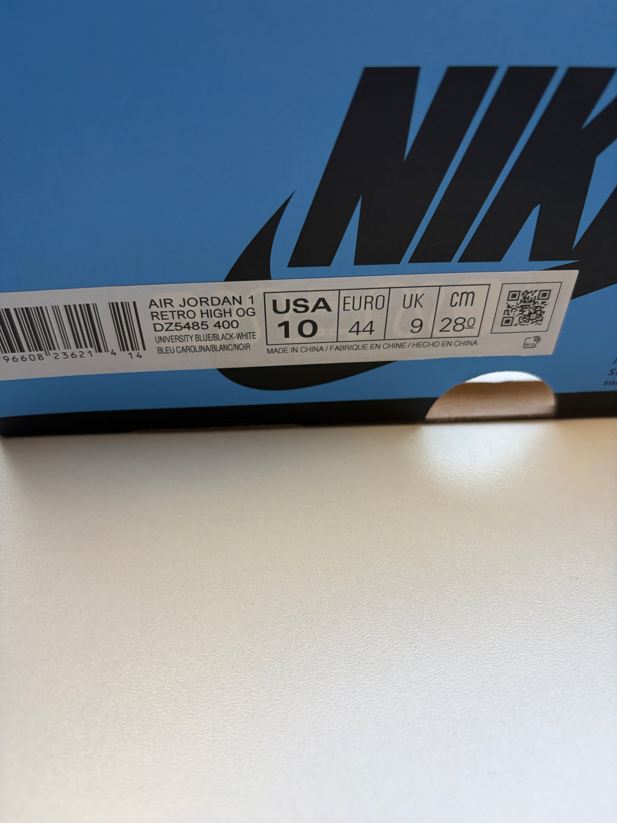 Jordan 1 UNC Toe - Taille 44