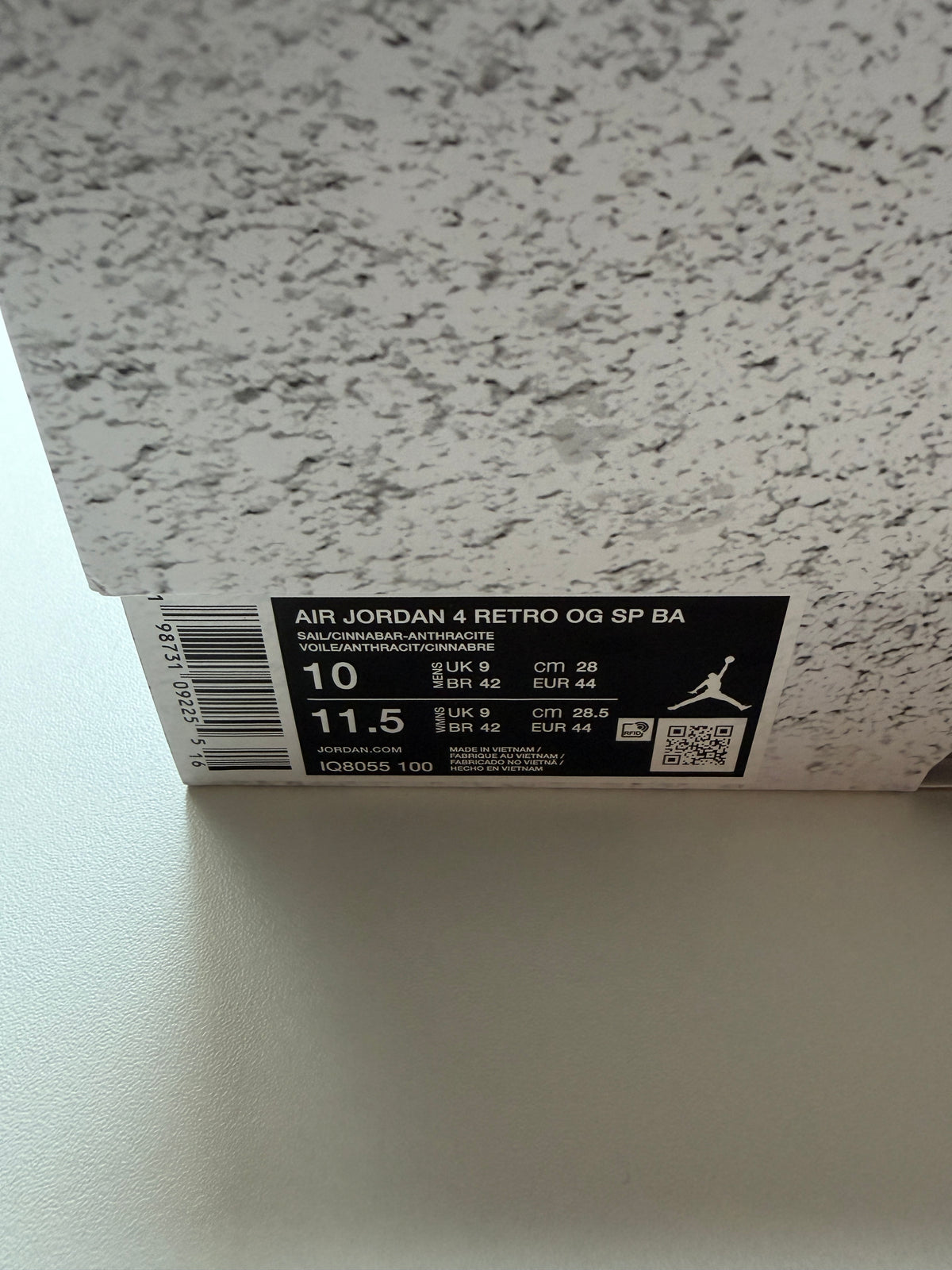Jordan 4 Nigel Sylvester Brick After Brick - Taille 44