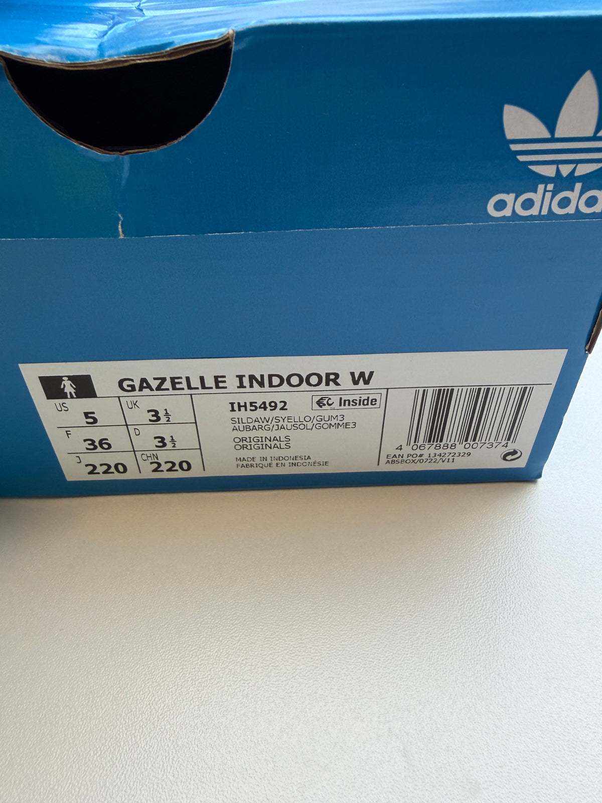 Adidas Gazelle Silver Dawn Solar Yellow - Taille 36