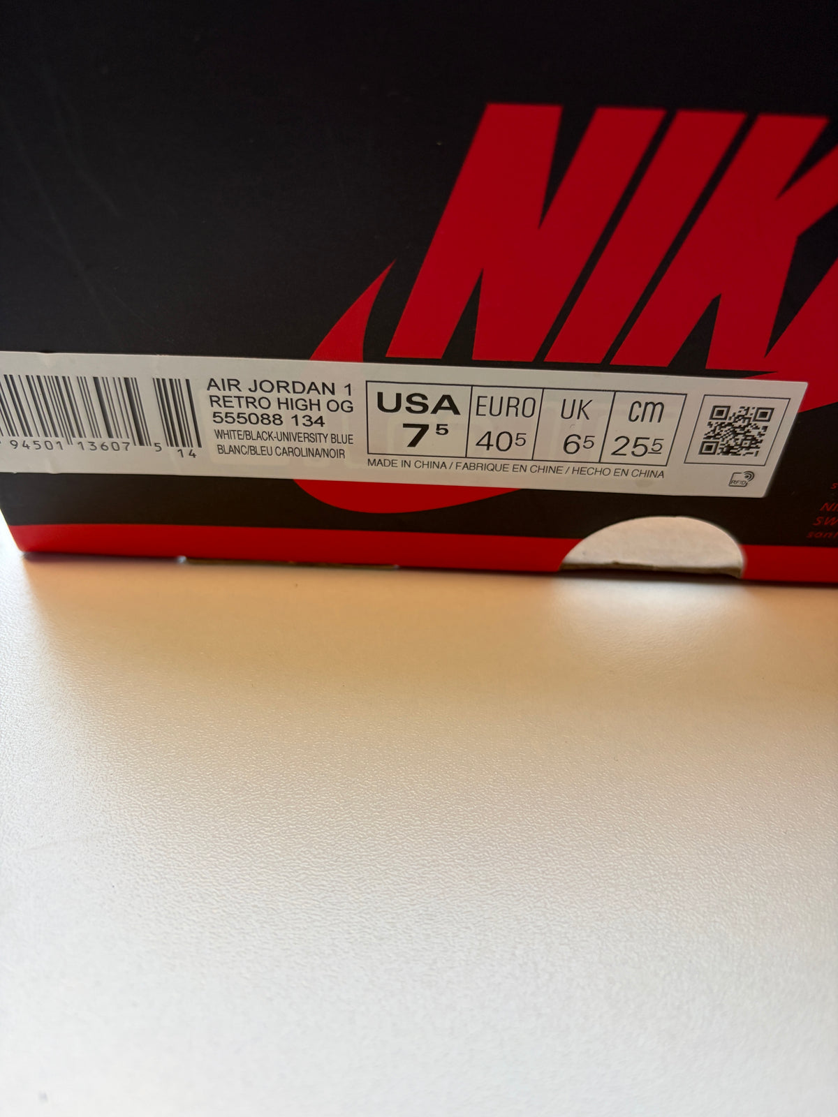 Jordan 1 University Blue - Taille 40,5