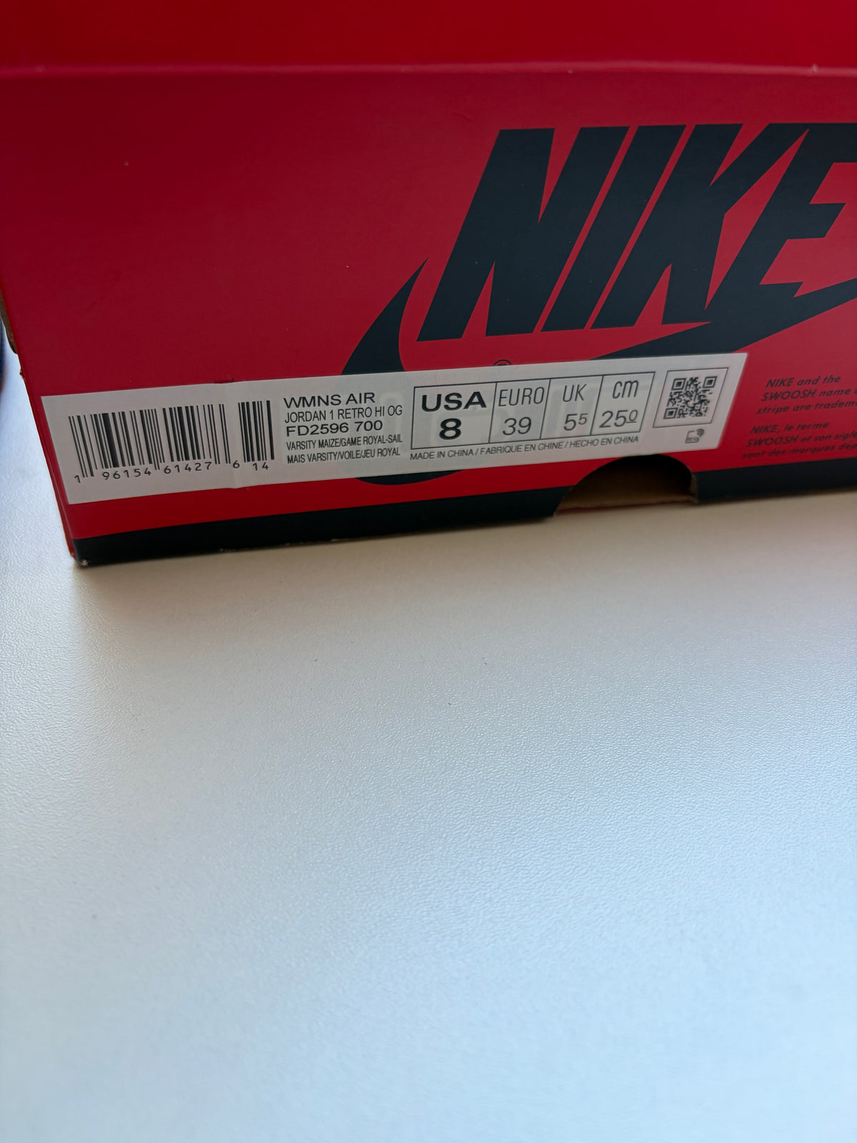 Jordan 1 High Reverse Laney - Taille 39