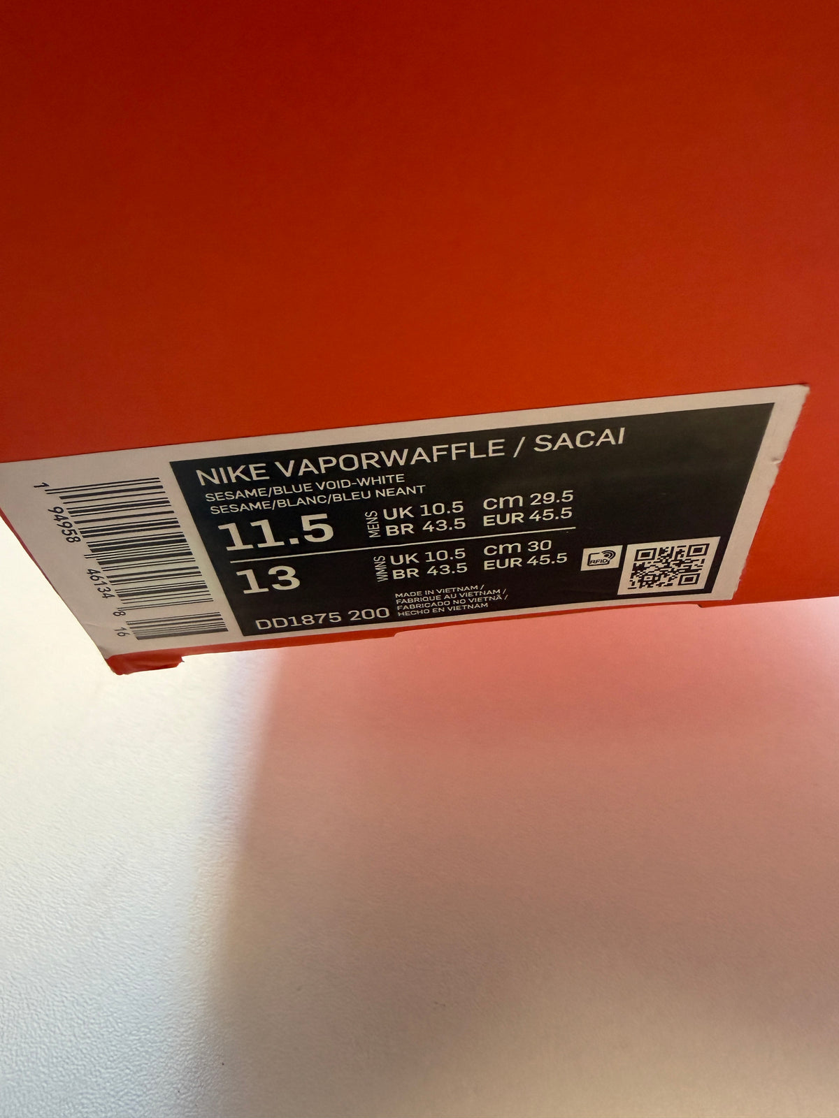 Vaporwaffle Sacai Sésame Blue Void - Taille 45,5