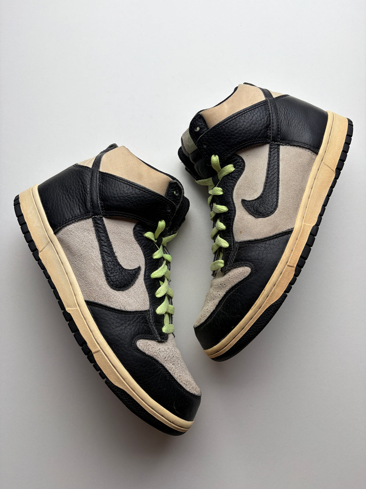 Dunk High Light Bone Black Lime - Taille 42,5