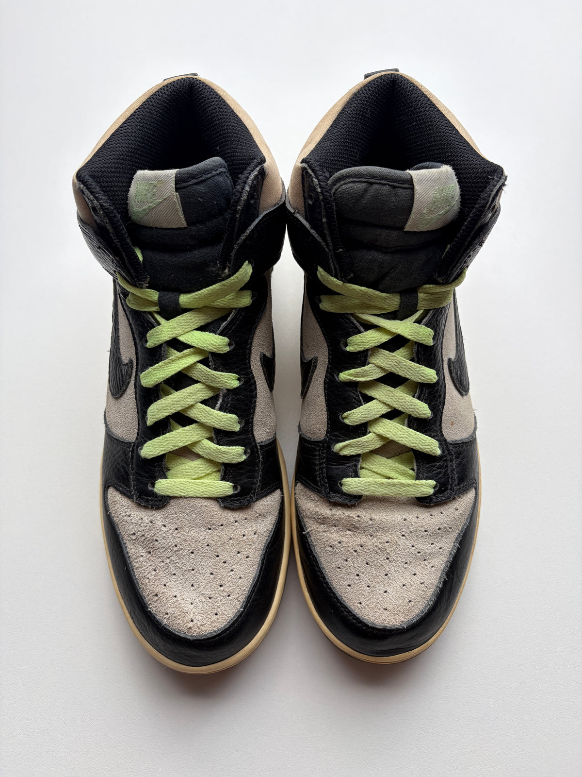 Dunk High Light Bone Black Lime - Taille 42,5