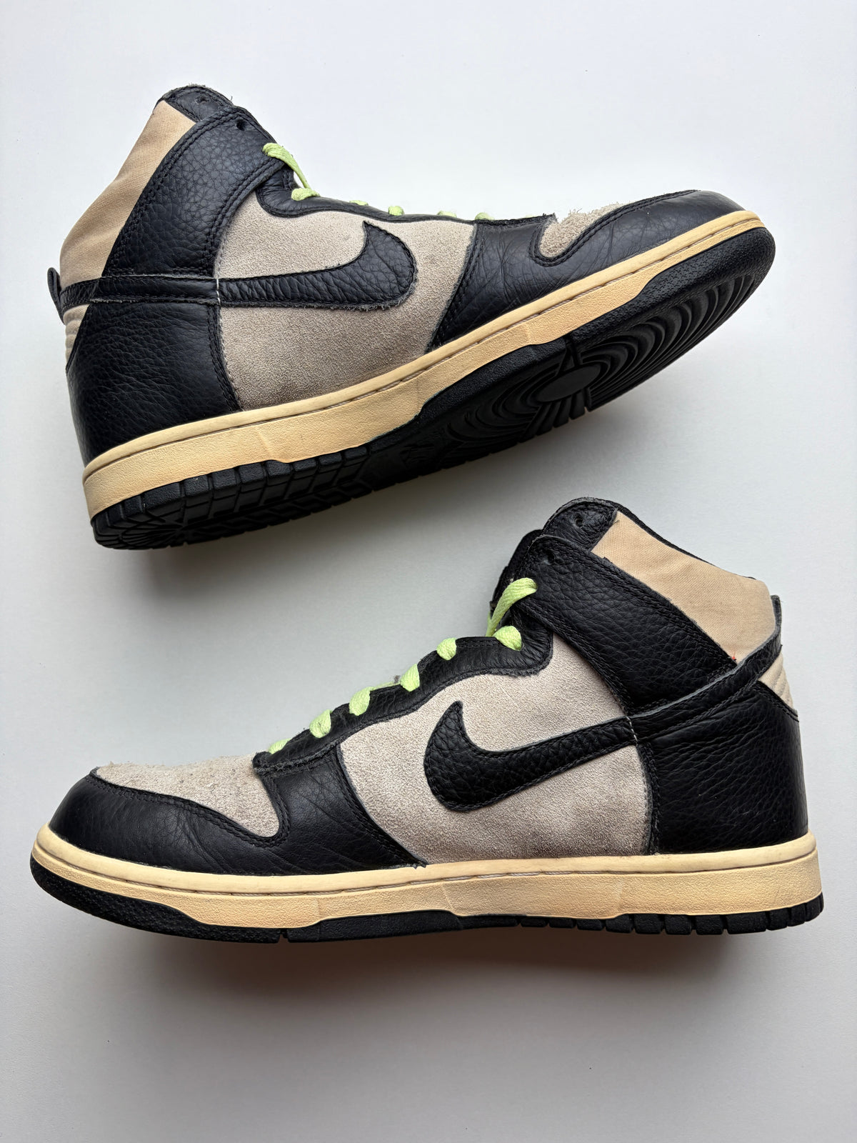 Dunk High Light Bone Black Lime - Taille 42,5